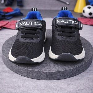 Nautica Kids Black and Blue Hook-and-Loop Sneakers
